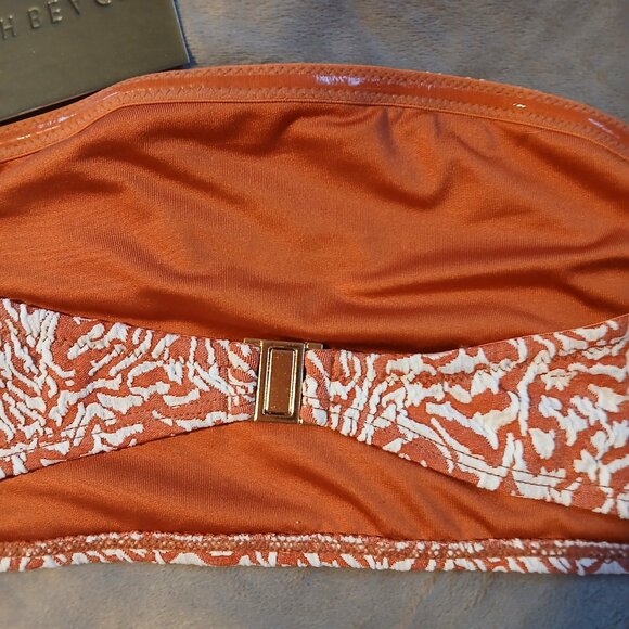 Asos South Beach Women's Textured Bandeau Bikini Top Pink Zebra NWT SZ 8 - Picture 4 of 5